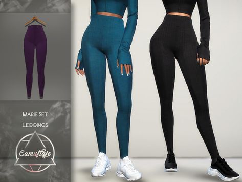 Sims 4 — Camuflaje - Marie Set (Leggings) by Camuflaje — ** Part of the set ** * New mesh * Compatible with the base game #featuredartist Sims 4 Cc Clothes Female Streetwear, Sims 4 Cc Trendy, Legging Sims 4 Cc, Sims4 Cc Leggings, Sims 4 Cc Maxis Match Leggings, Sims Leggings Cc, Leggings Sims 4 Cc, Sims 4 Cc Clothes Leggings, Sims 4 Leggings Cc