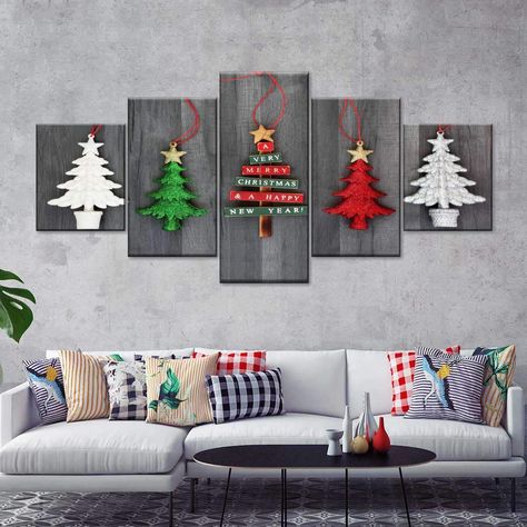 Christmas Trees Multi Panel Canvas Wall Art by ElephantStock is printed using High-Quality materials for an elegant finish. We are the specialists in Modern Décor canvas prints and we offer 30 day Money Back Guarantee Diy Christmas Wall, Christmas Tree Photography, Wall Christmas Tree, Hanging Christmas Tree, Christmas Wood Crafts, Christmas Canvas, Holiday Crafts Christmas, Christmas Wall Decor, Christmas Wall Art