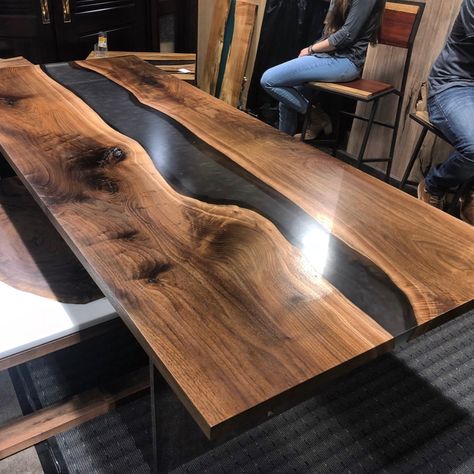 Finished resin tables 😍 See these pieces being poured in our previous post #diningtable #coffeetable #homefurniture #rustic #resin… Resin Tables, Resin Table Top, Trading Desk, Epoxy Table Top, Wood Table Design, Table Epoxy, Wooden Table Top, Epoxy Table, Epoxy Resin Table