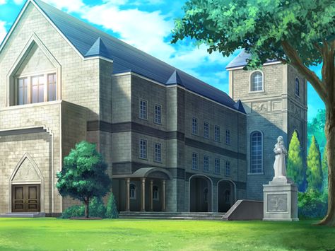 Anime Landscape: Church Visual Novel Background, Anime Landscape, Church Backgrounds, Episode Interactive Backgrounds, Anime Places, Episode Backgrounds, Fantasy Background, Scenery Background, Anime Backgrounds