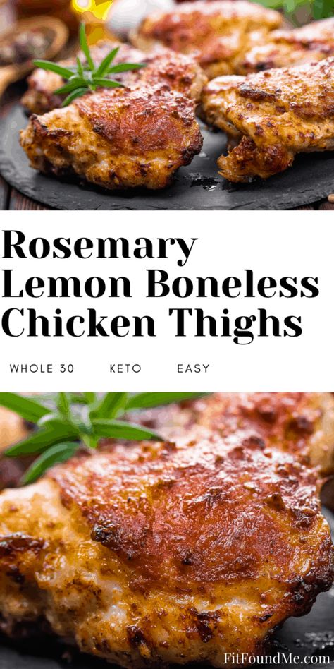 Rosemary Chicken Thighs, Lemon Chicken Thighs, Lemon Rosemary Chicken, Chicken Thighs Recipe, Dried Rosemary, Side Dishes For Chicken, Thighs Recipe, Boneless Chicken Thigh Recipes, Rosemary Chicken