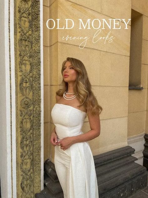 20 Elegant Old Money Outfits for a Timeless Style: Look Rich & Wealthy Women 30 Old Money Pearls Outfit, Old Money Dinner Party Outfit, White Old Money Aesthetic, Elegant Old Money Outfits, Nautical Inspired Outfit, Rich Wealthy, Rich Girl Outfits, Dinner Party Outfits, Look Rich