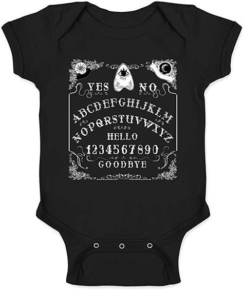 Gothic baby clothes punk rock onesie. Emo baby Neutral Baby Clothes Baby 100% Cotton for Infant Unisex Baby Ouija Board Séance Spirit Board Design Goth Gothic Baby Toddler Kids Girl Boy T-Shirt Gothic Baby Clothes, Punk Baby Clothes, White Tshirt And Jeans, Goth Baby Clothes, Tshirt And Jeans, Punk Baby, Gothic Stuff, Gothic Baby, Good Mother