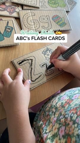 #prektips | TikTok Abc Flashcards, Spanish English, Crafty Moms, Flash Cards, Writing Skills, Fun Learning, Diy For Kids, Make Your Day, Kindergarten