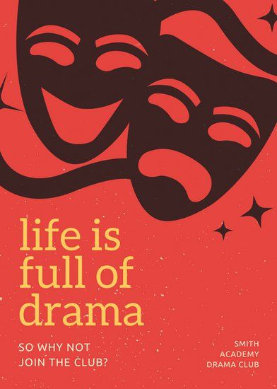 Red Orange Theater Illustrations Drama Club Flyer Theater Illustration, Theatre Illustration, Drama Poster, Theatre Pictures, Poetry For Kids, Illustrator Design Tutorial, Drama Theatre, Club Poster, Drama Club