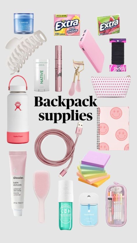 Must Haves For Middle School, 6th Grade Essentials, Backpack Supplies, High School Essentials, Middle School Essentials, School Backpack Essentials, Back To School Ideas, Middle School Survival, Preppy School Supplies