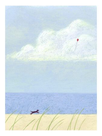 Black dog on beach Dogs On Beach, Beach Dogs, Ocean Prints, Dog Red, Art Charcoal, Hawaiian Theme, Dog Poster, Red Balloon, Online Wall Art