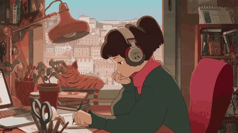 Lo Fi Gif, Studying Gif, Hip Hop Radio, Hip Hop Girl, Lo Fi Music, Girl With Headphones, Rain Wallpapers, Reading Music, Girls Music