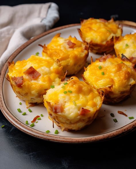 Hashbrown Egg Cups Muffin Tins, Egg Cups With Hashbrown Crust, Ham Egg Cups, Hash Brown Quiche Cups Taste Of Home, Hash Brown Cups, Easy Breakfast Burritos, Hash Brown Egg Cups, Simply Potatoes, Egg Cups Breakfast