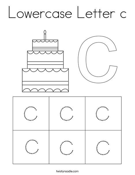 Lowercase Letter c Coloring Page - Twisty Noodle Joining Dots, Letter C Coloring Pages, Letter C Activities, Letter C Worksheets, Letter A Coloring Pages, Montessori Language, Preschool Fine Motor Activities, Kindergarten Phonics, Kindergarten Phonics Worksheets