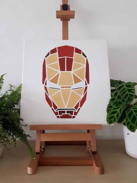 Avengers Art Painting, Marvel Canvas Painting, Iron Man Dibujo, Iron Man Canvas, Iron Man Painting, Avengers Painting, Iron Man Drawing, Marvel Diy, Marvel Canvas