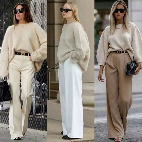 Spring Outfits, summer outfits, spring outfits ideas Cream Trousers Outfit, Cream Jeans Outfit, Beige Jeans Outfit, Cream Pants Outfit, Outfit Minimalista, Outfit Pantalon, Beige Outfits, Pants Outfit Work, Outfits Bonitos