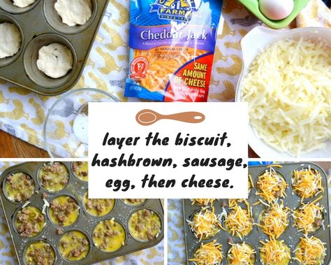 easy Cheesy Sausage breakfast cups Busy Morning, Breakfast Cups, Easy Cheesy, Sausage Breakfast, The Table, Cheddar, Biscuits, Cheese, Chicken