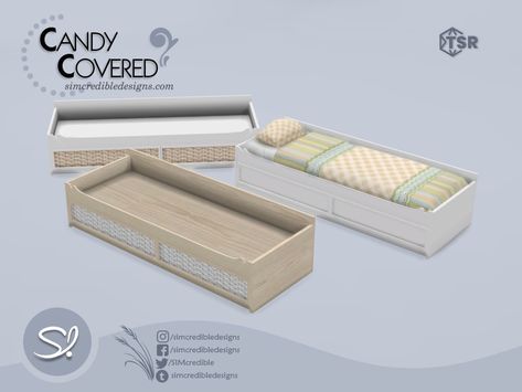 The Sims Resource - Candy Covered Bed Frame Sims 4 Cc Bed, Covered Bed, Minimal Bed, Sims 1, Animal Skin, Sims 4 Cc, Maxis Match, The Sims Resource, Sims Resource