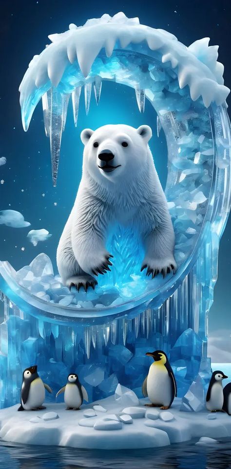 Arctic Wallpaper, Happy Face Images, Polar Bear Wallpaper, Blue Roses Wallpaper, Polar Bear Art, Wild Animal Wallpaper, Teddy Bear Wallpaper, Spirit Animal Art, Cute Polar Bear