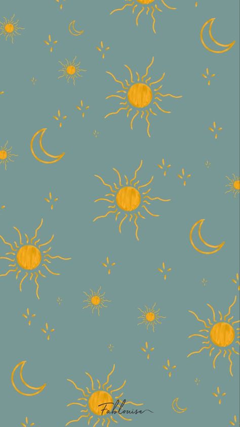 Summer Cute Wallpaper, Sun Wallpaper, Sun Moon And Stars, Witchy Wallpaper, Summer Illustration, Illustration Cute, Print Iphone, Whatsapp Wallpaper, Hippie Wallpaper