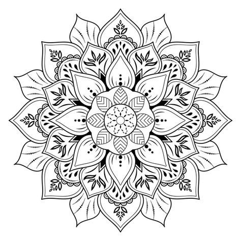 Mandala Tattoos For Women, Black And White Flower Tattoo, Mandala Sleeve, Flowers Mandala, Trippy Drawings, Mandala Stencils, Mandala Floral, Mandala Design Pattern, Floral Tattoo Design