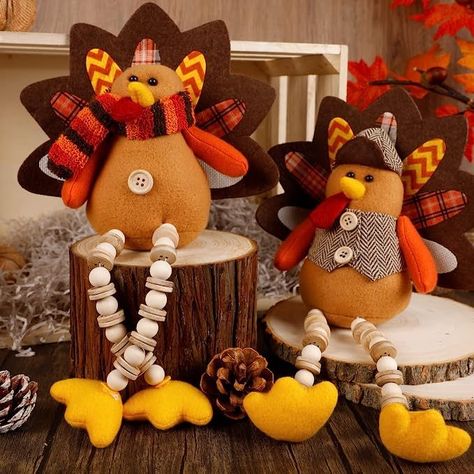 Biswing Thanksgiving Decoration Tabletop Standing Turkey Couple with Dangling Legs, 2 Pack Plush Stuffed Turkeys Shelf Sitters Figurine Gift for Autumn Fall Harvest Halloween Home Table Decorations Turkey Couple, Thanksgiving Tabletop Decor, Turkey Decor, Artificial Pumpkins, Thanksgiving Centerpieces, Thanksgiving Table Decorations, Harvest Decorations, Thanksgiving Table, Table Toppers