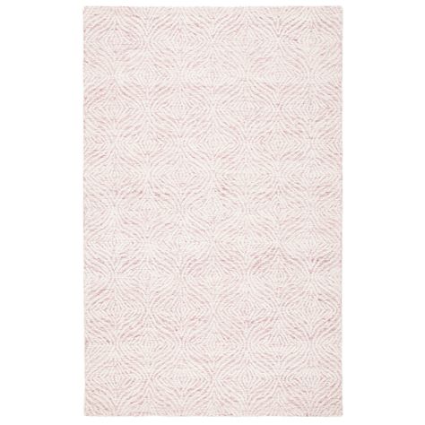 Bungalow Rose Pezanetti Handmade Wool Pink/Ivory Rug | Wayfair Family Room Rug, Eclectic Area Rug, Geometric Construction, Chic Rug, Pink Ivory, Floral Area Rugs, Ivory Rug, Modern Floral, Hand Tufted Rugs