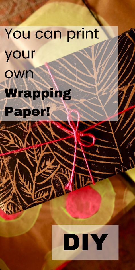 DIY custom wrapping paper How To Wrap A Painting As A Gift, Making Wrapping Paper, Make Your Own Wrapping Paper, Diy Printed Wrapping Paper, Personalized Wrapping Paper Diy, Diy Birthday Wrapping Paper, Decorate Kraft Paper Wrapping, Stamped Wrapping Paper Christmas, Homemade Christmas Wrapping Brown Paper