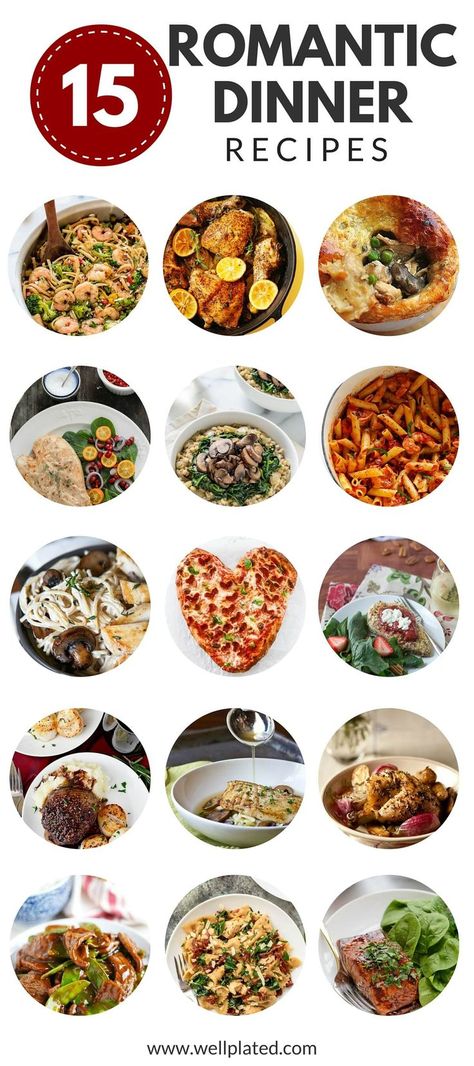 15 Date Night Dinners. Skip the crowd and expense of going out on Valentines Day and try one of these easy, romantic dinners, perfect for a special night in! Recipe at http://wellplated.com | /wellplated/ Easy Romantic Dinner, Dinner Date Recipes, Night Dinner Recipes, Date Night Dinners, Date Night Recipes, Romantic Meals, Date Recipes, Romantic Dinner Recipes, Night Food