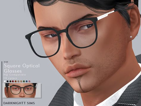 Square Optical Glasses Found in TSR Category 'Sims 4 Male Glasses' Sims 4 Men Clothing, Men's Piercings, Sims 4 Piercings, Sims 4 Tsr, Nerd Glasses, Sims 4 Characters, Sims Four, Sims 4 Cc Packs, Sims 4 Mods Clothes