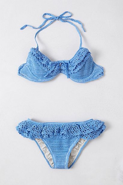 well it's a crochet bikini! so obviously i love it :) Anna Kosturova, Crochet Beach Wear, Crochet Lingerie, Crochet Bathing Suits, Crochet Swimsuit, Beach Crochet, Bikinis Crochet, Swimwear Pattern, Crochet Swim