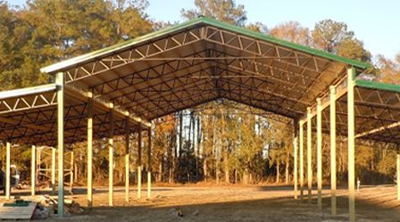 Open Barn with no Gable End Pole Barn Trusses, Farm Pavilion, Pole Barn Cost, Diy Pole Barn, Pole Barn Kits, Pole Barn Construction, Pole Barn Designs, Pole Barn Plans, Loft Apartments