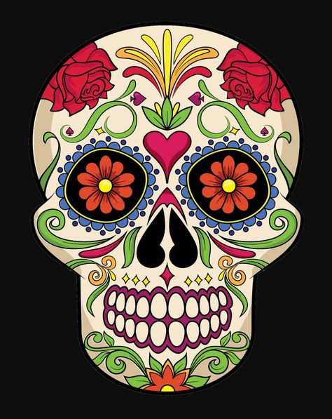 Dia De Los Muertos Skull Ideas, Mexican Skull Painting, Sugar Skull Ideas, Wood Sugar Skull, Mexican Skull Art, Mexican Calavera, Sugar Skull Art Drawing, Sugar Skull Painting, Sugar Skull Artwork