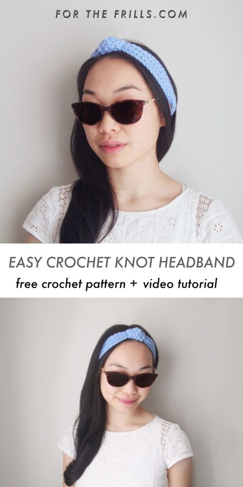 Crochet Bandana Headband, Easy Things To Crochet, Free Crochet Headband, Crochet Knot, Things To Crochet, Easy Crochet Headbands, Crochet Hairband, Crochet Headband Pattern Free, Summer Headbands