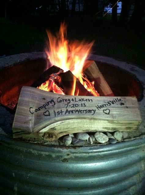 Cute 1st Anniversary idea while camping! Since this is what were doing for our anniversary its perfect! Anniversary Camping Ideas, Camping Anniversary Ideas, Cute Anniversary Ideas, Ember Island, Fun Dates, 11 Year Anniversary, Iron Anniversary Gifts, Anniversary Boyfriend, Happy Anniversary Wishes