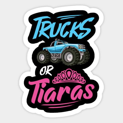 Semi Truck Gender Reveal Ideas, Trucks Or Tiaras Gender Reveal, Gender Reveal Design, Gender Reveal Baby Shower Themes, Diaper Party, Gender Reveal Party Theme, Gender Reveal Themes, Gender Reveal Ideas, Truck Theme