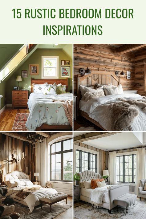 Looking for cozy rustic bedroom ideas? Dive into these 15 charming themes that capture a warm farmhouse vibe. From stylish reclaimed wood headboards to clever repurposing of vintage pieces, there's something for everyone. Transform your space into a natural retreat with deep wood tones, elegant textiles, and rustic charm. Elevate your bedroom decor with these tips that bring a snug, inviting atmosphere to life. Discover how to thread simplicity and style through your bedrooms today! Behind The Bed Wall Decor, Rustic Bedroom Decor Ideas, Cozy Rustic Bedroom, Rustic Boho Bedroom, Weathered Wood Furniture, Wood Headboards, Bedroom Decor Inspirations, Warm Farmhouse, Rustic Bedroom Ideas