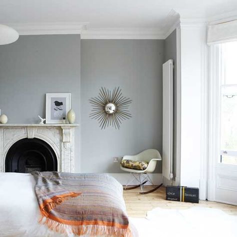 Lamp room grey for the bedroom & white paintwork Farrow And Ball Lamp Room Grey, Soft Grey Bedroom, Lamp Room Grey, Grey Bedroom Paint, Shades Of Grey Paint, Best Gray Paint, Best Gray Paint Color, Light Grey Paint Colors, Blue Gray Paint Colors