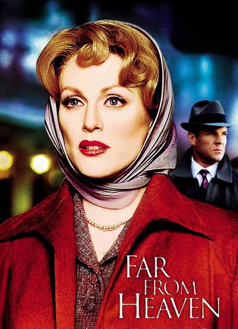 Todd Haynes' 'Far From Heaven', 2002 - Julianne Moore stars as Cathy, the perfect 1950's housewife, married to the ultimate executive husband ( Dennis Quaid) until one evening when she see's her husband kissing another man. This was director Todd Haynes tribute to Douglas Sirk. He brings an updated modern theme to the screen while his heroine is sympathetically played by Moore who seeks a much needed escape in her life with an African-American gardener (Dennis Haysbert) - A Masterpiece! Heaven Movie, Far From Heaven, Dennis Haysbert, Todd Haynes, Julianne Moore, Love Movie, Tarzan, Film Serie, Great Movies