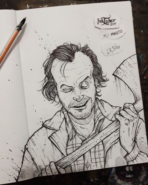 The Shining Painting Ideas, Stephen King Drawings, The Shining Illustration, The Shinning Art, Jack Torrance Art, The Shining Drawing, Stephen King Artwork, The Shining Fanart, Shining Drawing