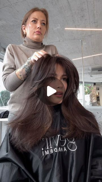 Tsutsumi Hoang on Instagram: "Soft blowout and wispy curtain bangs 🤎 #layeredhaircut #brunette #curtainbangs #sunkissedbrunette" Light Wispy Curtain Bangs, Wispy Curtain Bangs Short Hair, Soft Blowout, Soft Wispy Bangs, Tsutsumi Hoang, Wispy Curtain Bangs, Short Hair With Bangs, Curtain Bangs, Layered Haircuts