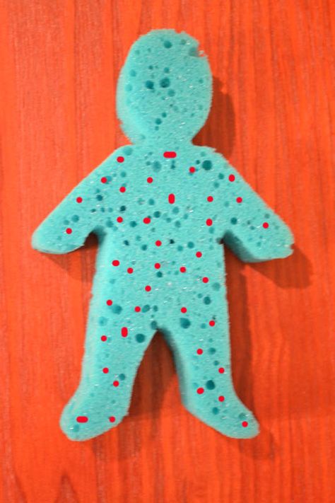 Naaman is Healed.  Use a sponge person and water based paint.  Could add a craft stick. Namaan And Elisha, Naaman Craft, Elisha And Naaman Craft, Preschool Bible Lessons, Bible Object Lessons, Children's Church Crafts, Bible Story Crafts, Preschool Bible, Childrens Bible