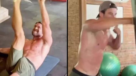 Chris Hemsworth leaves fans in shock after he shows off bulge in workout video — LADbible Chris Hemsworth Body, Chris Hemsworth Workout, Latest Workout, Chris Hemsworth Thor, Professional Photo Shoot, In Shock, Celebrity List, Christian Grey, Chris Hemsworth