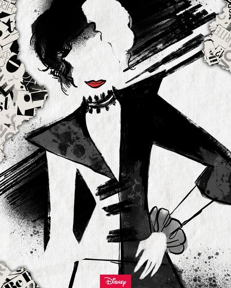 Cruella Costume, Disney Minimalist, In Theaters Now, Cruella Deville, Disney Music, Disney Plus, Disney Fan Art, Disney And Dreamworks, Disney Pictures