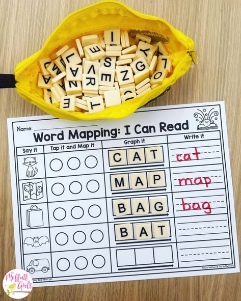 Word Mapping, Homeschool Preschool Activities, Kindergarten Ideas, Homeschool Learning, Literacy Center, Teaching Phonics, Kindergarten Learning, Classroom Printables, Homeschool Activities