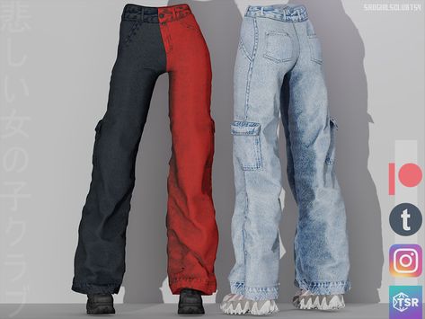 Sims 4 Cc Clothes Bottoms, Sims 4 Cc Baggy Jeans, Ts4 Cc Clothing Aesthetic, Sims 4 Alpha Cc Clothes, Casual Dress Outfit, Sims 4 Men Clothing, Sims 4 Tsr, Cc Sims4, Sims 4 Cas Mods