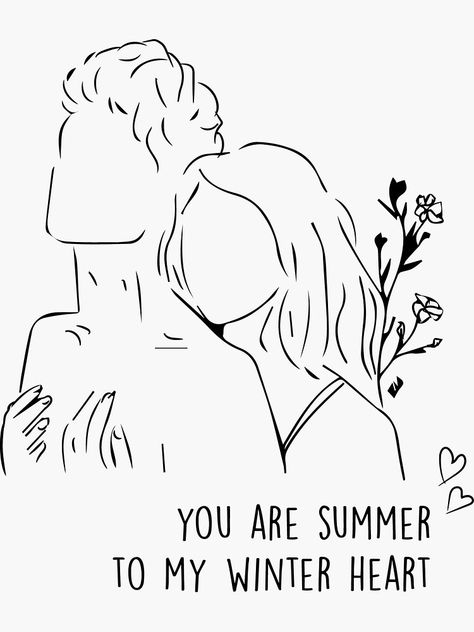 You Are Summer To My Winter Heart, Couples Design Art, Couple Goal Drawings Cute, Drawings Of Couple Goals, Art Sketches Aesthetic Couple, Goal Doodle, Couple Goal Drawings, Cute Drawings Couples, Romantic Drawings For Him