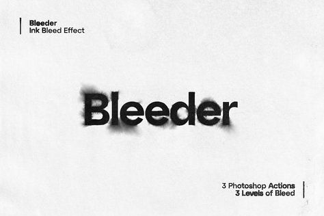 Bleeder - Ink Bleed Effect#graphic #graphicposter #graphicpattern #illustration Ink Bleed Effect, Distorted Text, Text Effect In Photoshop, Photoshop Fonts, Ink Bleed, Business Fonts, Graphic Design Assets, Photoshop Text, Album Art Design