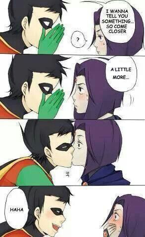 I don't ship them but this is adorable. Teen Titans Love, Raven Fanart, Robin And Raven, Raven Beast Boy, Original Teen Titans, Teen Titans Fanart, Teen Titan, Raven Teen Titans, Beast Boy