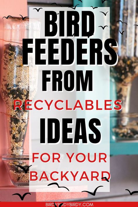 DIY Bird Feeders From Recyclables Plastic Bird Feeders, Homemade Bird Feeders Easy, Repurposed Bird Feeders, Creative Bird Feeders, Bird Feeders For Kids To Make Recycling, Diy Bird Seed Feeders, Diy Easy Bird Feeder, Diy Birdhouse Recycled Repurposed, Diy Platform Bird Feeder With Roof