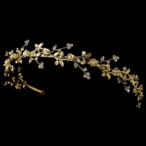 gold head band Gold Flower Headband, Floral Gold Jewellery, Fancy Headbands, Gold Floral Headband, Vine Headband, Wood Nymph, Flowers Headband, Floral Tiara, Prom 2015