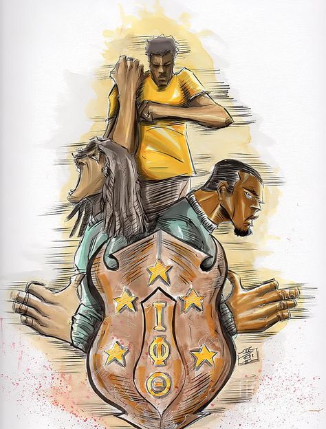 Iota Men by Tu-Kwon Thomas - Iota Men Drawing - Iota Men Fine Art Prints and Posters for Sale Iota Phi Theta Fraternity Art, Symbol Of Chaos, Centaur Art, Medieval Bestiary, Men Drawing, Black Fraternities, Mythological Creature, Gear Art, Black Art Painting