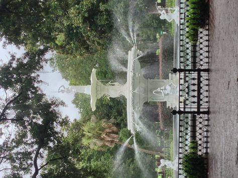 Forsyth Park, Savannah, Georgia We did a walking tour and had such a good time. Beautiful! Savanna Georgia, Forsyth Park Savannah, Savannah Smiles, Whatsoever Things Are Lovely, Georgia Coast, Summer Vacation Destinations, Fav Place, Forsyth Park, Tybee Island