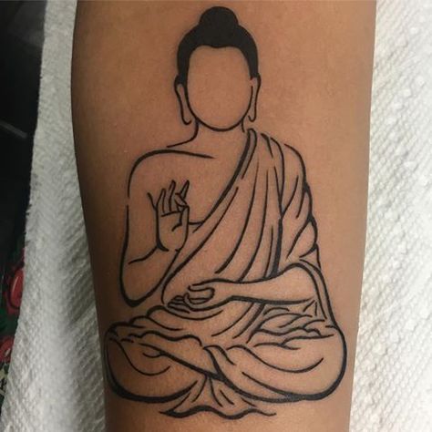 Compassion Buddha Tattoo, Bhudha Tattoo Designs Hand, Smiling Buddha Tattoo, Buddha Arm Tattoo Women, Buddha Outline Tattoo, Buddha Tattoo Simple, Buddhist Lotus Tattoo, Bhuddist Tattoo, Buddah Tattoo For Women